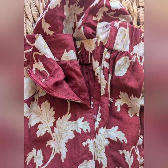 Posse Emma Floral Print High-Waisted Linen Midi Skirt XS - Picture 12 of 13